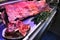 Pieces of Galician red meat in the butcher shop