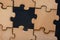 Pieces of jigsaw puzzle  as business strategy concept