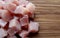 Pieces of raw fresh meat for cooking