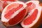 Pieces of red grapefruit closeup