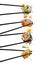 Pieces of sushi with wooden chopsticks, separated on white background.