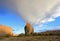 Piedra Parada monolith in the Chubut valley, Argentina