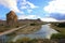 Piedra Parada monolith in the Chubut valley, Argentina