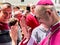 Piekary Slaskie, Poland, May 28, 2023: Pilgrimage of men and young men to Mary Piekarska. Coadjutor Archbishop of Katowice