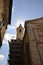 Pienza, 26th august: Duomo or Cathedral Bell Tower from Pienza town of VaL D`Orcia. Tuscany region. Italy