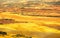 Pienza, rural sunset landscape. Countryside farm and green field