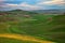 Pienza, Siena, Tuscany, Italy: spring landscape of the Val d`Orcia countryside