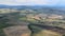 Pienza, Tuscany. Aerial view at sunset of famous medieval town