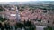 Pienza, Tuscany. Aerial view at sunset of famous medieval town