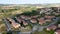 Pienza, Tuscany. Aerial view at sunset of famous medieval town.