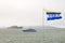 Pier 39 flag and alcatraz