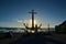 Pier with anchor at Titicaca lake