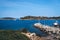 Pier in the bay of the fishing town of the Aegean Sea.