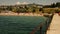 Pier on the beach of the sea coast in Bulgaria