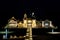 Pier on the beach in Sellin at night. On the island of RÃ¼gen in Germany