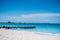 pier in beautiful beach with turquoise water in Grace Bay, Providenciales, Turks and Caicos