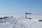 Pier at the big frozen lake.