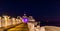 On the pier of Blankenberge beach, Belgium, Popular city architecture lighted by night