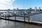 Pier with Boats at the 79th Street Boat Basin on the Upper West Side of New York City along the Hudson River