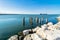 Pier and cargo ship in Marina di Ravenna, Italy