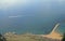 Pier in city Gibraltar, view from top of rock