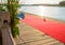 Pier decorated with a red carpet