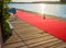 Pier decorated with a red carpet
