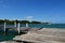 Pier Destroyed by Hurricane with Crystal Clear Caribbean Waters, Caye Caulker, Belize