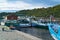 Pier for excursion boats on the Vltava River in Prague