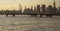 Pier extending out onto the East River, sunset scene from Transmitter Park in Greenpoint, Brooklyn