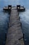 Pier on frozen lake