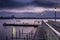 Pier of Historic Ferry Boats before sunrise