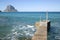 Pier at Hort Cove and Beach with Vedra Island; Ibiza