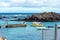 Pier on Isla Lobos in Fuerteventura in the summer 2020