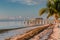 Pier juts out into the harbor near Florida Keys