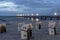 Pier of Kuehlungsborn at Baltic Sea during a mood night