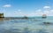 Pier on the lake in Bacalar, Mexico