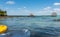 Pier on the lake in Bacalar, Mexico