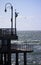 Pier and Lamppost Overlooking the Ocean