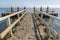 Pier with landing stage at Afsluitdijk in the Netherlands