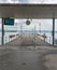 Pier and landing station for passenger ship traffic on Lake Zurich with clock and timetable