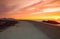 On the pier in Laukvik at sunset,Norway