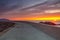 On the pier in Laukvik at sunset,Norway