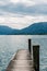 Pier in Mondsee lake a summer day