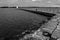 Pier & Old timber lighthouse. Vadstena. Sweden