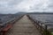 Pier over lake Huillinco, from which the naturalist Charles Darwin left, on his journey through different lakes, Chile