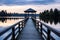 a pier over a lake serving as a serene meditation space