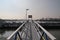 Pier at the Pernis harbor to load fuel on inland ships in the Rotterdam Port The Netherlands