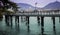 Pier pillars in front of Como\'s landscape