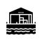 pier of port glyph icon vector illustration